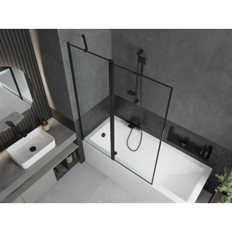 Mexen Cubik obdĺžniková vaňa 170 x 70 cm s plášťom a 1 krídlovou zástenou 120 cm, čierny vzor - 550317070X9412117070