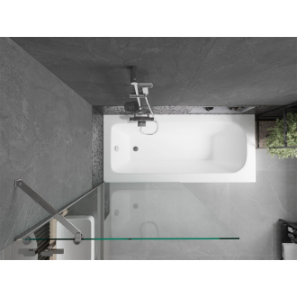 Mexen Vega vaňa 150x70cm panel + zástena 90 cm, transparent, chróm 550115070X9509000001