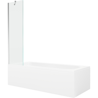 Mexen Vega obdĺžniková vaňa 170 x 70 cm s plášťom a 1 krídlovou zástenou 50 cm, transparentná, chróm - 550117070X9505000001
