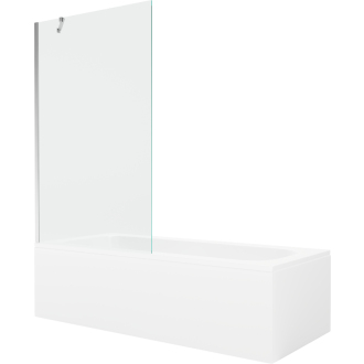 Mexen Vega obdĺžniková vaňa 170 x 70 cm s plášťom a 1-krídlovou zástenou 100 cm, transparentná, chróm - 550117070X9510000001