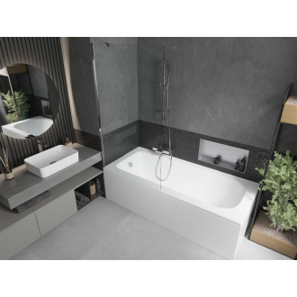 Mexen Vega vaňa 180x80cm panel + zástena 90 cm, transparent, chróm 550118080X9509000001