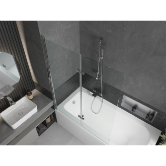 Mexen Vega obdĺžniková vaňa 160 x 70 cm s plášťom a 2-listovou zástenou 120 cm, transparentná, chróm - 550116070X9212020100