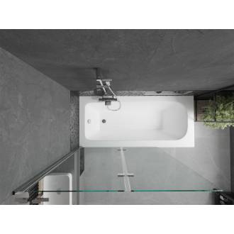 Mexen Vega obdĺžniková vaňa 160 x 70 cm s plášťom a 2-listovou zástenou 120 cm, transparentná, chróm - 550116070X9212020100