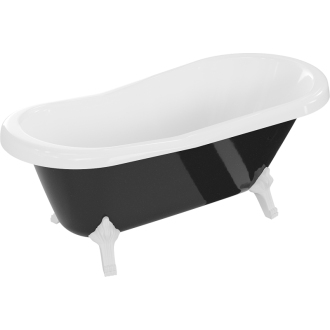 Mexen Retro voľne stojaca vaňa 150 x 73 cm biela/čierno biele nohy - 53251507375-20