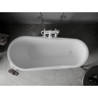 Mexen Retro voľne stojaca vaňa 170 x 75 cm biela/čierno biele nohy - 53251707575-20