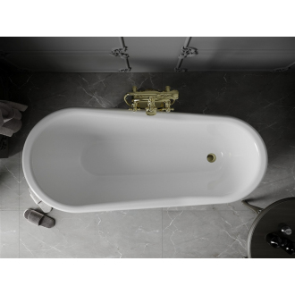 Mexen Retro voľne stojaca vaňa 170 x 75 cm biele/čiernozlaté nohy - 53251707575-50