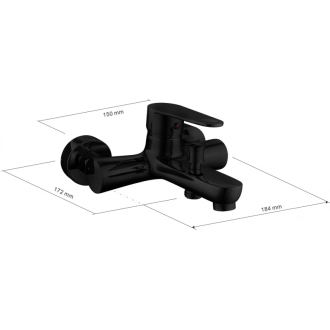 Vaňová súprava Mexen Kama DS75, čierna - 72513DS75-70