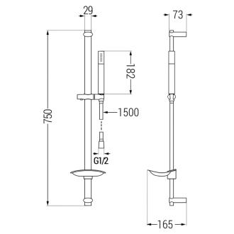 Mexen DB70 Posuvný sprchový set, chróm -785704584-00