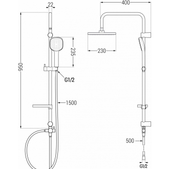 Mexen X33 Sprchový set, biela/chróm - 798333391-21