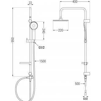 Mexen X40 Sprchový set, grafit - 7984040091-66