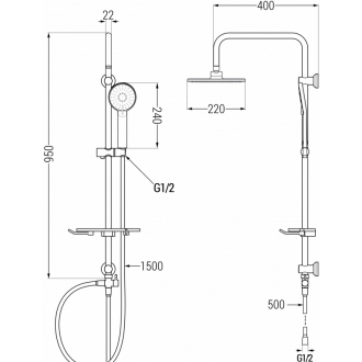 Mexen T40 Sprchový set, grafit - 798404093-66