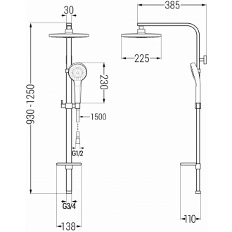 Mexen Q05 Sprchový set, chróm/biela - 798050595-00