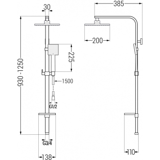 Mexen Q45 Sprchový set, chróm - 798454595-00