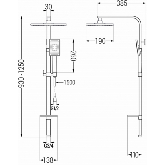 Mexen Q54 Sprchový set, biela/chróm - 798545495-21