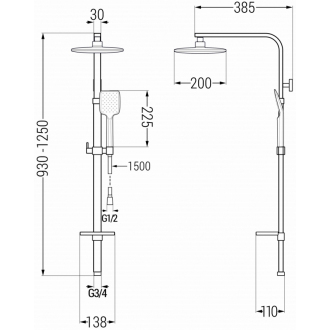 Mexen Q62 Sprchový set, grafit - 798626295-66