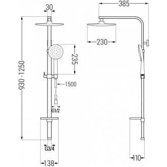 Mexen Q67 Sprchový set, chróm/biela - 798676795-00