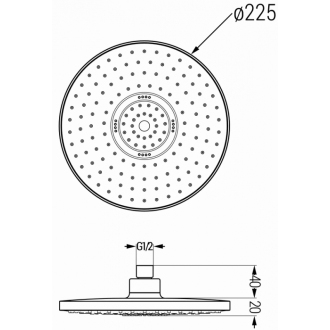 Dažďová sprcha Mexen D-05 22 cm čierna - 79705-70