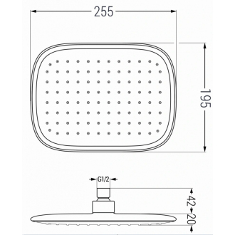 Mexen D-49 dažďová sprcha 25x29 cm biela/zlatá - 79749-25