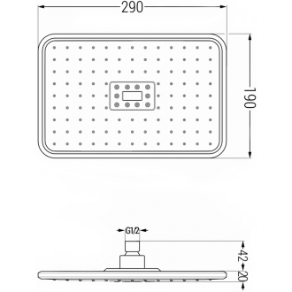 Mexen D-54 dažďová sprcha 29x19 cm čierna/chróm - 79754-71
