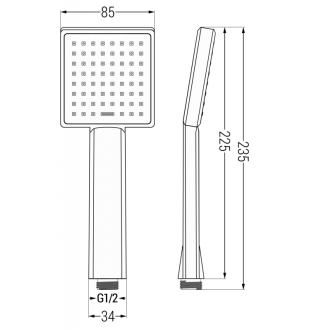 Sprchové madlo Mexen R-45 1funkčné, chróm - 79545-00