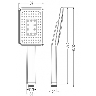 Sprchové madlo Mexen R-54 1funkčná biela/chróm - 79554-21
