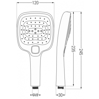 Sprchové madlo Mexen R-17 3funkčné, chróm - 79517-00