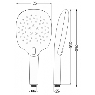 Sprchové madlo Mexen R-22 3-funkčné, chróm - 79522-00
