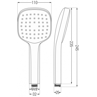 Sprchové madlo Mexen R-33 1funkčné, chróm - 79533-00