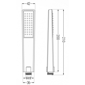 Sprchové madlo Mexen R-72 1funkčné, chróm - 79572-00