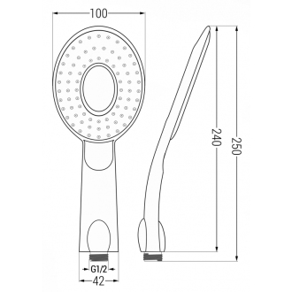 Sprchové madlo Mexen R-73 1funkčný, chróm - 79573-00