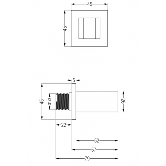 Sprchové madlo Mexen Cube chróm - 79350-00