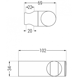 Sprchové madlo Mexen chróm - 79356-00