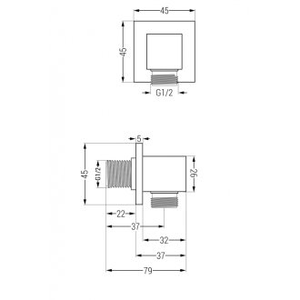 Uhlový konektor Mexen Cube, zlatý - 79340-50