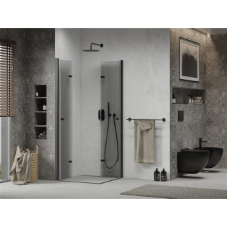 Mexen Lima Duo skladací sprchovací kút 70 x 70 cm, transparentný, čierna - 856-070-070-50-00-02