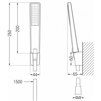 Vaňová súprava Mexen Axel R72, chróm - 73813R72-00