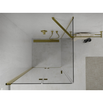 Mexen Lima skladací sprchovací kút 90 x 90 cm, transparentný, zlatá - 856-090-090-50-00