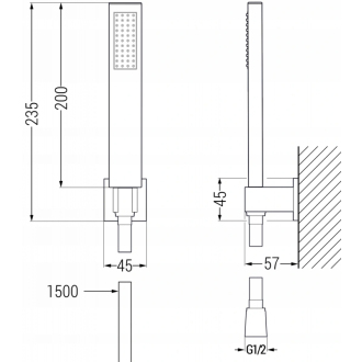 Vaňový set Mexen Zero R02, chróm - 71103R02-00