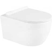 Záchodová misa Mexen Carmen Rimless so štíhlym soft-close sedátkom, Duroplast, biela - 30880100