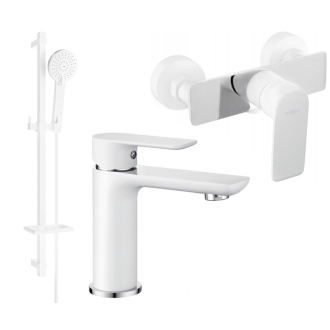 Sprchový set Mexen Alfa DQ40, biela/chróm - 745704DQ40-02