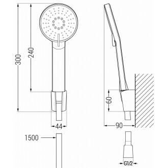 Vaňová súprava Mexen Alfa R40, čierna - 745713R40-70