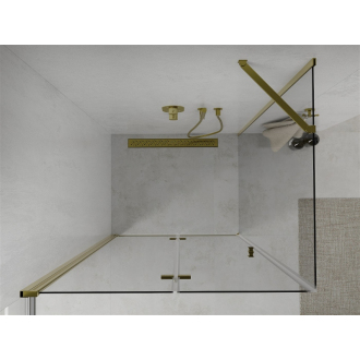 Mexen Lima skladací sprchovací kút 100 x 90 cm, transparentný, zlatá - 856-100-090-50-00