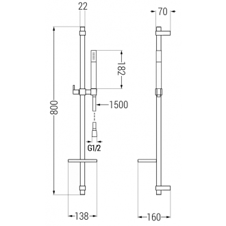 Mexen DQ70 Posuvný sprchový set, zlatý - 785704581-50