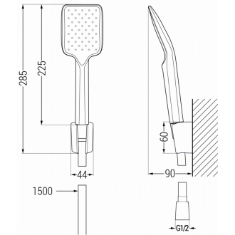 Vaňová súprava Mexen Alexa R62, zlatá - 71203R62-50