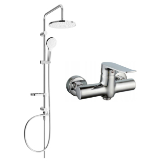 Mexen Erik prisadený sprchový set s dažďovou sprchou a sprchou Pecos, chróm - 72740205-00