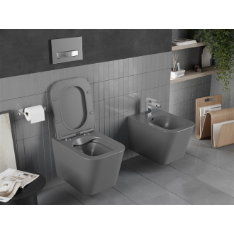 Mexen TEO WC misa Rimless Duroplast + sedátko, tmavosivý mat 30854071