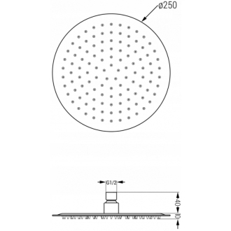 Mexen Slim okrúhla dažďová sprcha 25 cm so sprchovacím ramenom, čierna - 79225211-70