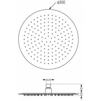Mexen Slim okrúhla dažďová sprcha 30 cm so sprchovacím ramenom, biela - 79230211-20