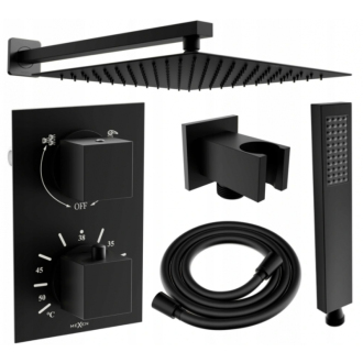 Mexen Cube DR02 podomietkový sprchový set s dažďovou sprchou 30 cm, čierna - 77502DR0230-70