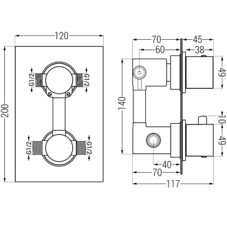 Mexen Cube DR02 podomietkový sprchový set s dažďovou sprchou 25 cm, chróm - 77502DR0225-00