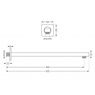 Mexen Cube DR02 podomietková vaňa a sprchový set s dažďovou sprchou 30 cm, grafit - 77503DR0230-66